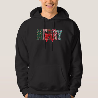 Merry Christmas patterns red bow Hoodie
