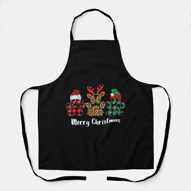 Merry Christmas Paw Apron (Front)