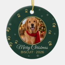 Merry Christmas Paw Prints Pet Photo