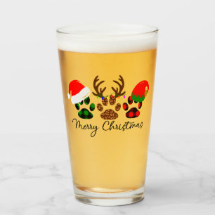 Merry Christmas Paws 16oz Pint Glass