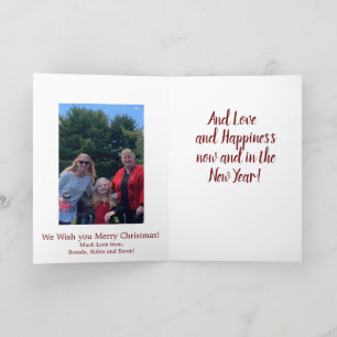 Merry Christmas Peace and Safety with Photo Card