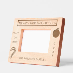 Merry Christmas Peace Name Etched Frames
