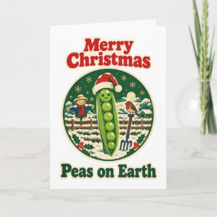Merry Christmas Peas on Earth Allotment Pea Pod Card