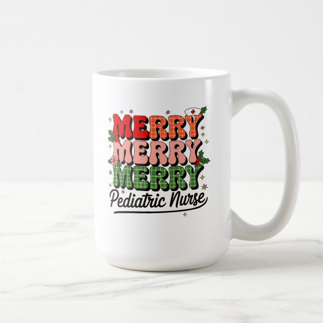 Merry Christmas Pediatric Nurse Coffee Mug (Right)
