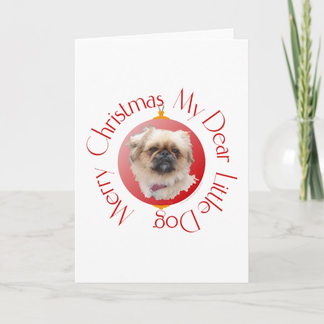 Merry Christmas Pekingese Holiday Card (Front)