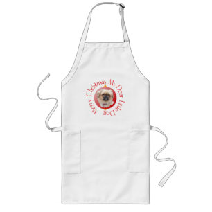 Merry Christmas Pekingese Long Apron