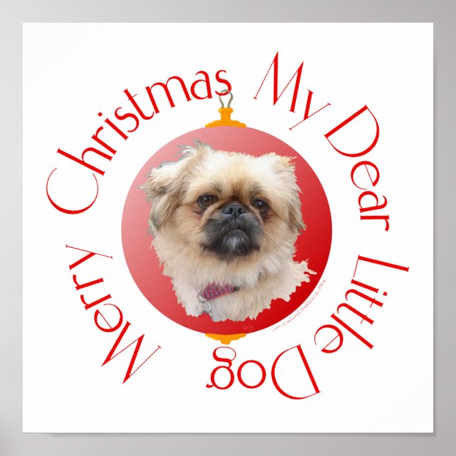 Merry Christmas Pekingese Poster (Front)