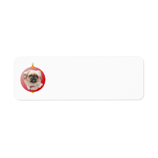 Merry Christmas Pekingese Return Address Label (Front)