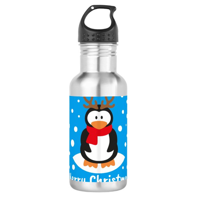 Merry Christmas Penguin 710 Ml Water Bottle (Front)