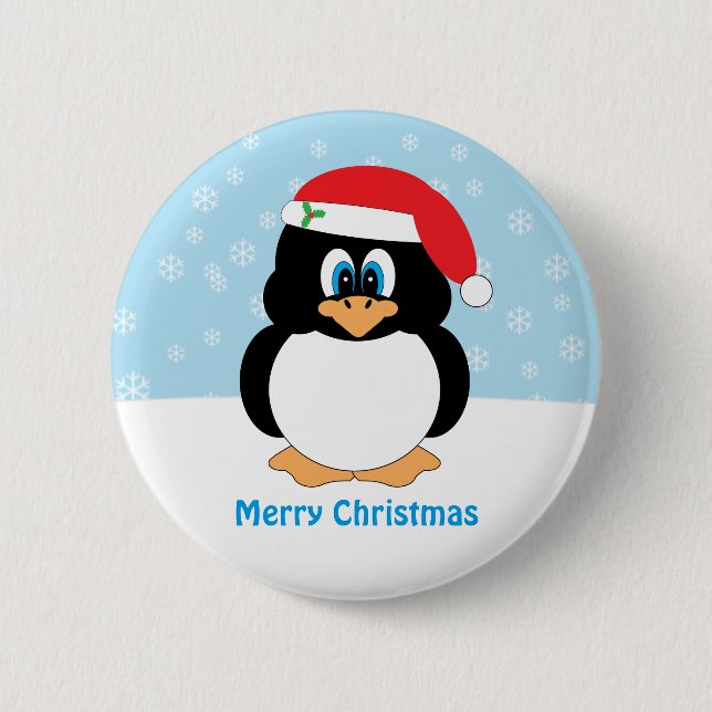 Merry Christmas Penguin Button (Front)