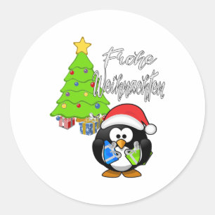 Merry Christmas Penguin Christmas Gift Idea Classic Round Sticker