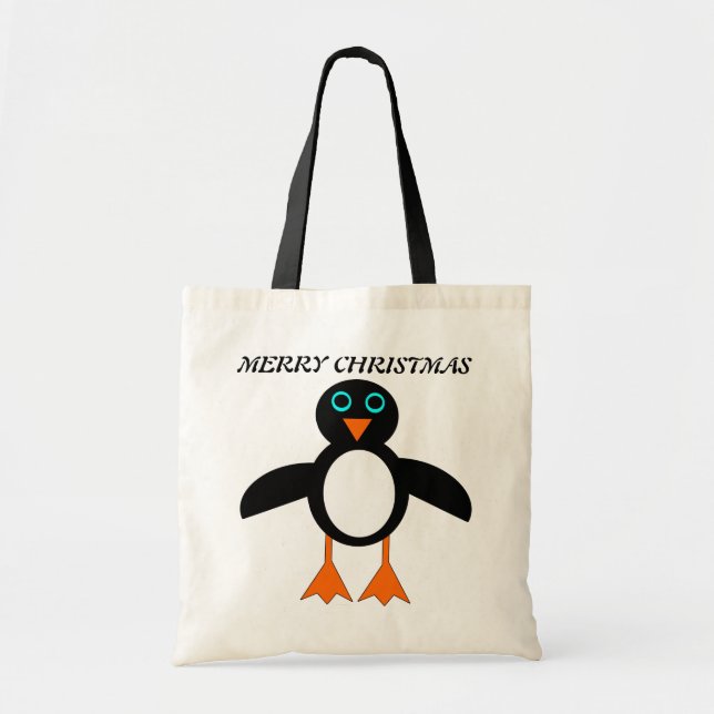 Merry Christmas Penguin Custom Gift Bag (Front)
