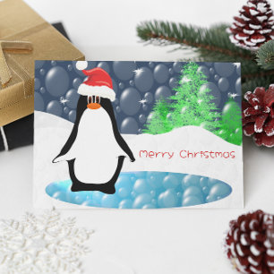 Merry Christmas Penguin - Holiday Card