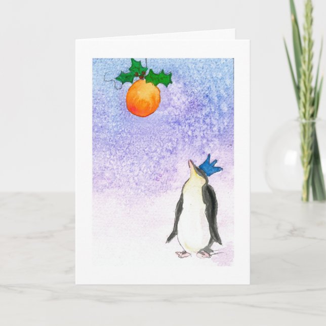 Merry Christmas Penguin Holiday Card (Front)