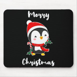 Merry Christmas Penguin Mouse Pad