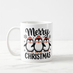 Merry Christmas Penguin Mug, Cute Holiday Coffee  Coffee Mug
