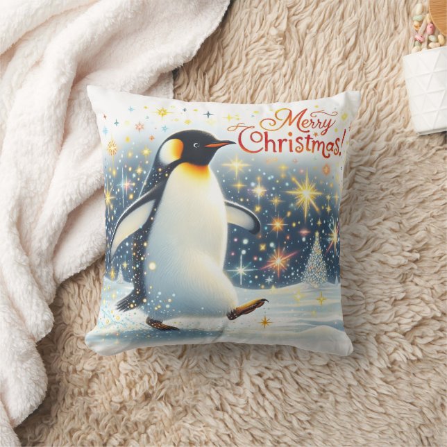 Merry Christmas - Penguin - Pillow (Blanket)