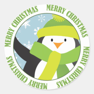Merry Christmas Penguin Sticker