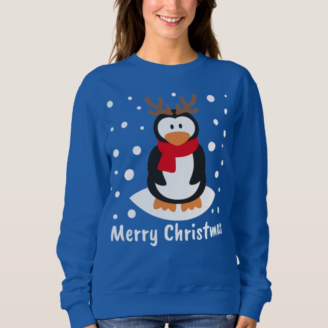 Merry Christmas Penguin Sweatshirt (Front)