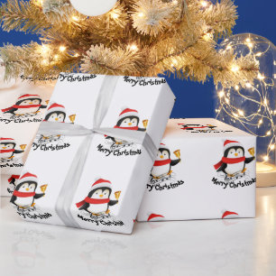 Merry Christmas penguin Wrapping Paper