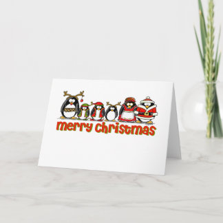 Merry Christmas Penguins Holiday Card