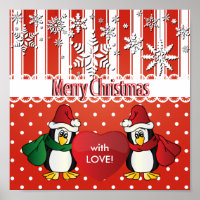 Merry Christmas Penguins with Love