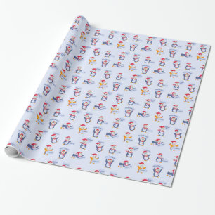 Merry Christmas Penguins Wrapping Paper