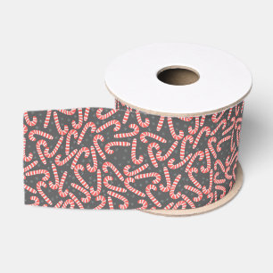 Merry Christmas Peppermint Candy Canes Snowflakes Grosgrain Ribbon