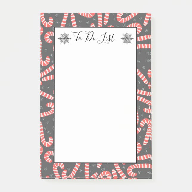 Merry Christmas Peppermint Candy Canes To Do List Post-it Notes (Front)