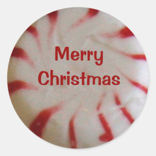Merry Christmas Peppermint Candy Sticker