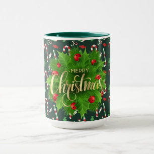 Merry Christmas Peppermint Canes Mug