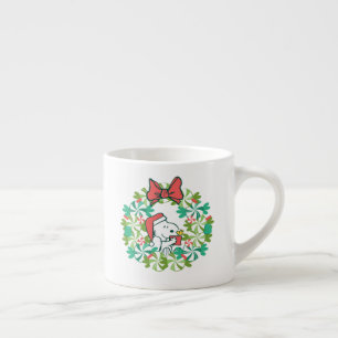 Merry Christmas Peppermint Holiday Wreath Espresso Cup