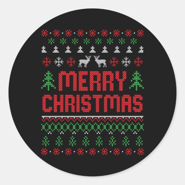 Merry Christmas Performance Classic Round Sticker (Front)