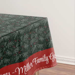 Merry Christmas Personalise Family Name or Text T Tablecloth