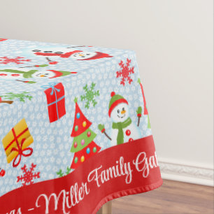  Merry Christmas Personalise Family Name or Text Tablecloth
