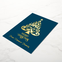 Merry Christmas Personalise Gold Foil Christmas