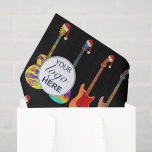 Merry Christmas Personalised Business Logo Guitar Tissue Paper