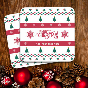 Merry Christmas Personalised Coasters Set