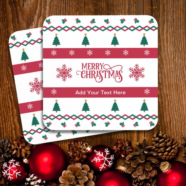 Merry Christmas Personalised Coasters Set (Creator Uploaded)