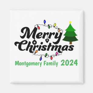Merry Christmas Personalised Family  Magnet