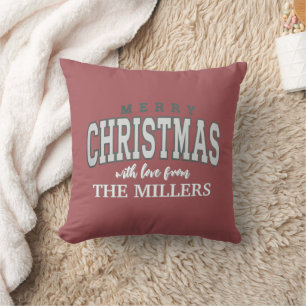 Merry Christmas Personalised Family Party 2025  Cushion