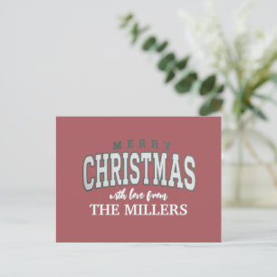 Merry Christmas Personalised Family Party 2025  Holiday Postcard