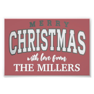 Merry Christmas Personalised Family Party 2025 Photo Print
