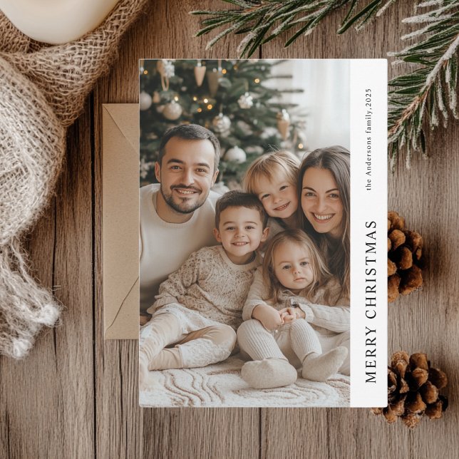 Merry Christmas Personalised Family Photo Card (Creator Uploaded)