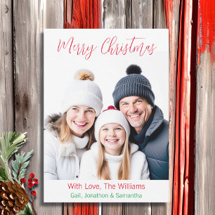 Merry Christmas Personalised Family Picture Holiday Card