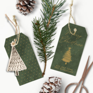 Merry Christmas • Personalised Green Velvet Gift Tags