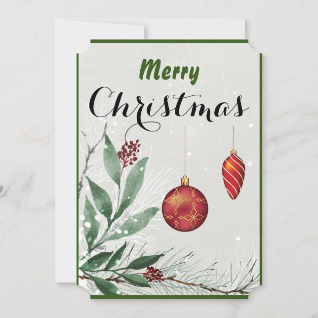 Merry Christmas Personalised Greeting Card (Front)