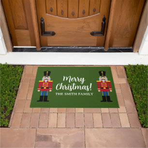 Merry Christmas personalised Holiday nutcracker Doormat