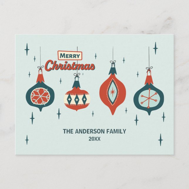 Merry Christmas Personalised Holiday Postcard (Front)