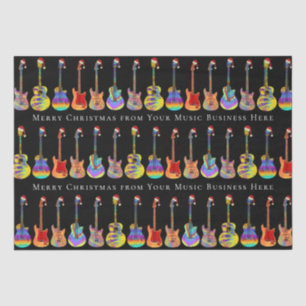 Merry Christmas Personalised Music Business Guitar Tissue Paper